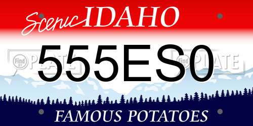 555ES0 Idaho License Plate