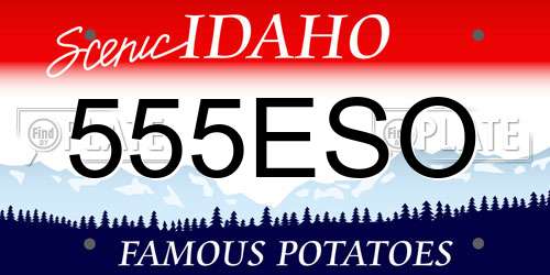555ESO Idaho License Plate