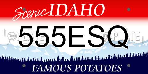555ESQ Idaho License Plate