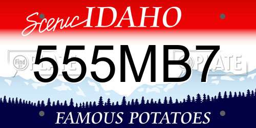 555MB7 Idaho License Plate