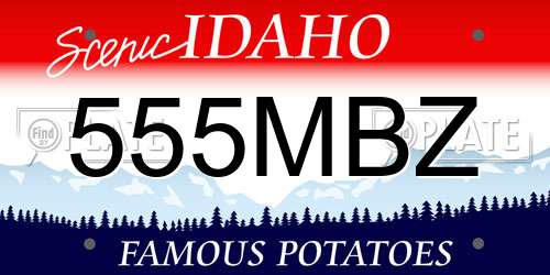555MBZ Idaho License Plate
