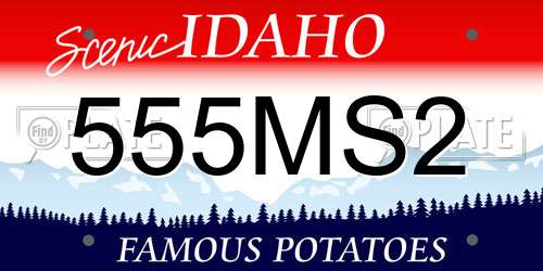 555MS2 Idaho License Plate