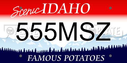 555MSZ Idaho License Plate