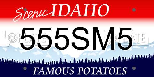 555SM5 Idaho License Plate