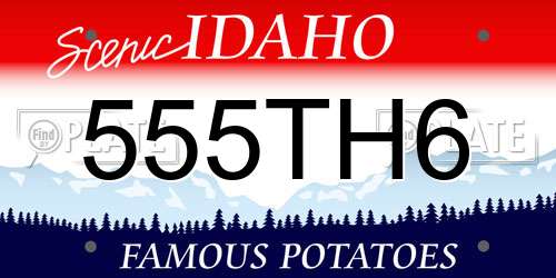 555TH6 Idaho License Plate