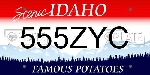 555ZYC Idaho License Plate