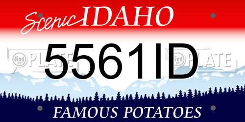 5561ID Idaho License Plate