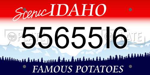 55655I6 Idaho License Plate