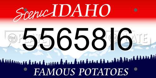 55658I6 Idaho License Plate