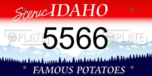 5566 Idaho License Plate