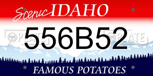 556B52 Idaho License Plate