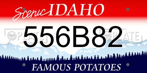 556B82 Idaho License Plate