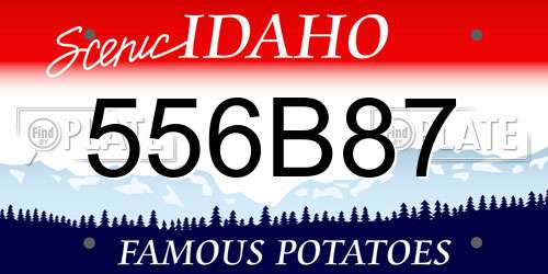 556B87 Idaho License Plate