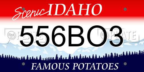 556BO3 Idaho License Plate