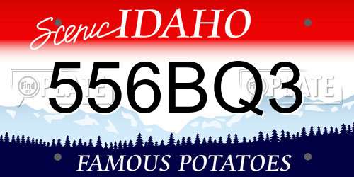556BQ3 Idaho License Plate