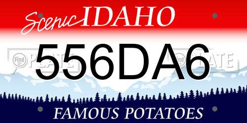 556DA6 Idaho License Plate