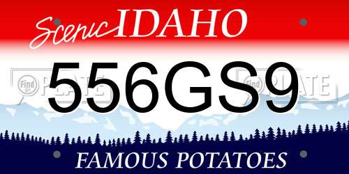 556GS9 Idaho License Plate