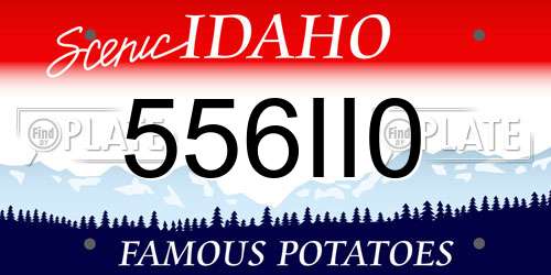 556II0 Idaho License Plate