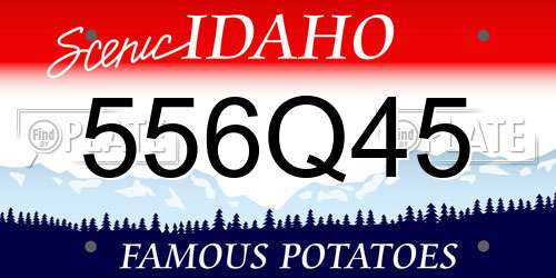 556Q45 Idaho License Plate