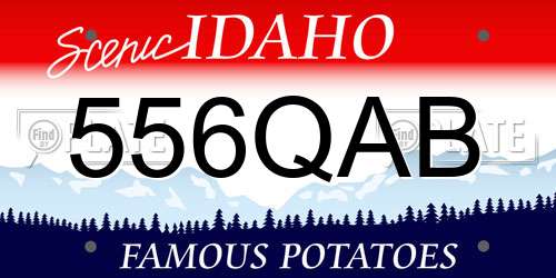 556QAB Idaho License Plate