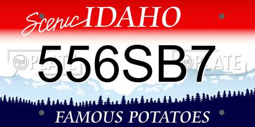 556SB7 Idaho License Plate