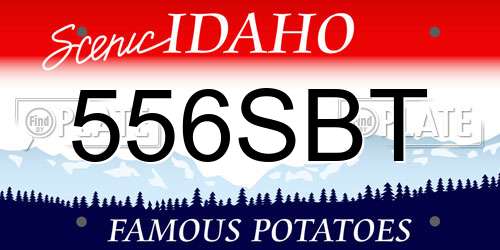 556SBT Idaho License Plate