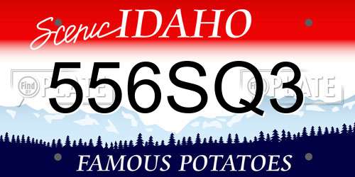 556SQ3 Idaho License Plate