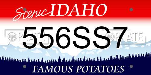 556SS7 Idaho License Plate