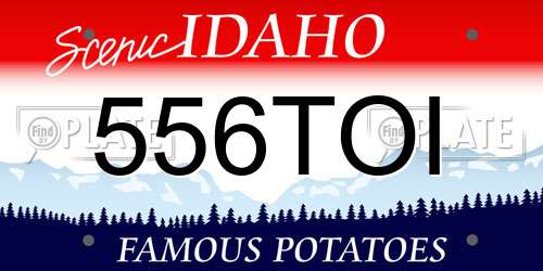 556TOI Idaho License Plate