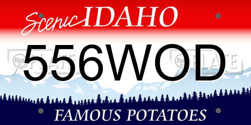 556WOD Idaho License Plate