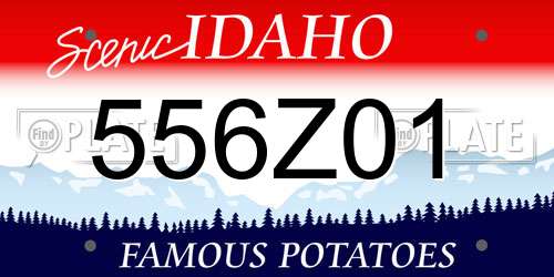 556Z01 Idaho License Plate