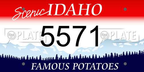 5571 Idaho License Plate