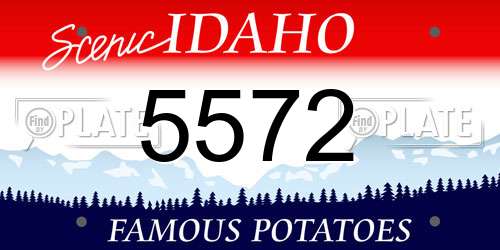5572 Idaho License Plate