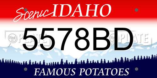 5578BD Idaho License Plate