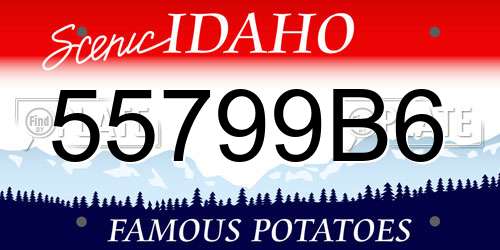55799B6 Idaho License Plate