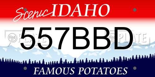 557BBD Idaho License Plate