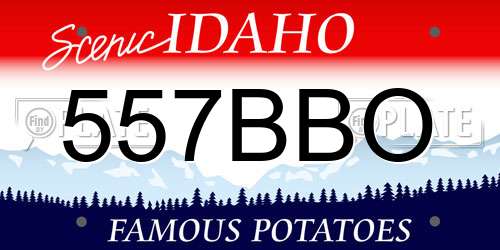 557BBO Idaho License Plate