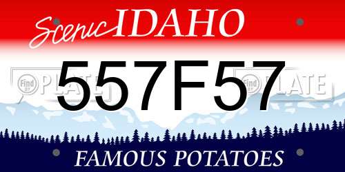 557F57 Idaho License Plate