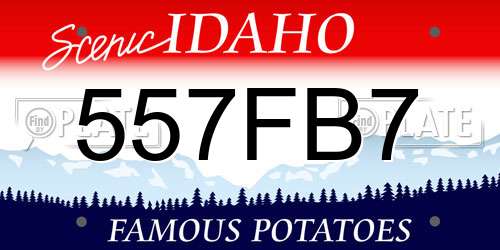 557FB7 Idaho License Plate