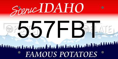 557FBT Idaho License Plate