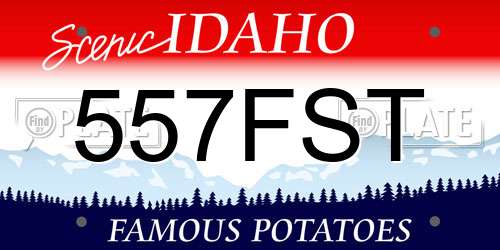 557FST Idaho License Plate