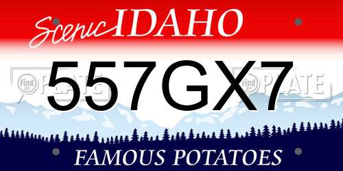 557GX7 Idaho License Plate