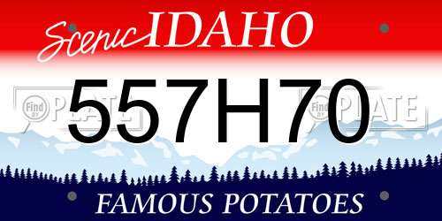 557H70 Idaho License Plate