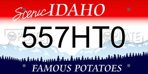 557HT0 Idaho License Plate