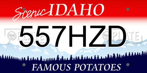 557HZD Idaho License Plate