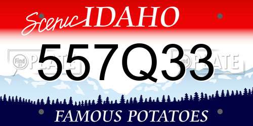 557Q33 Idaho License Plate