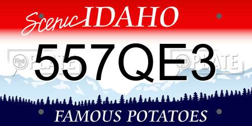 557QE3 Idaho License Plate