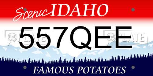 557QEE Idaho License Plate