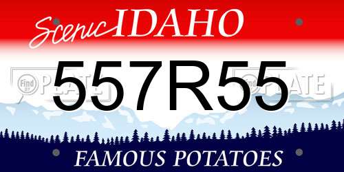 557R55 Idaho License Plate