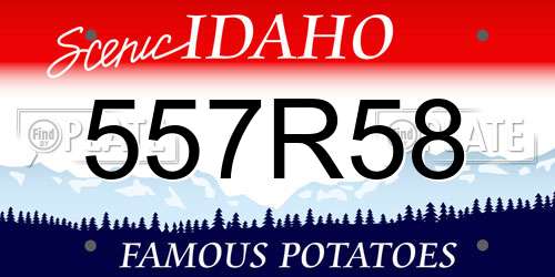 557R58 Idaho License Plate